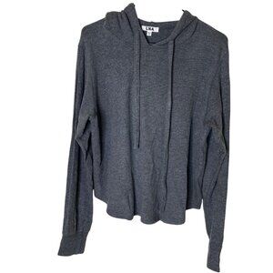 LNA Gray Lightweight Slitted Long Sleeve Tencel Hoodie Made in USA Size M